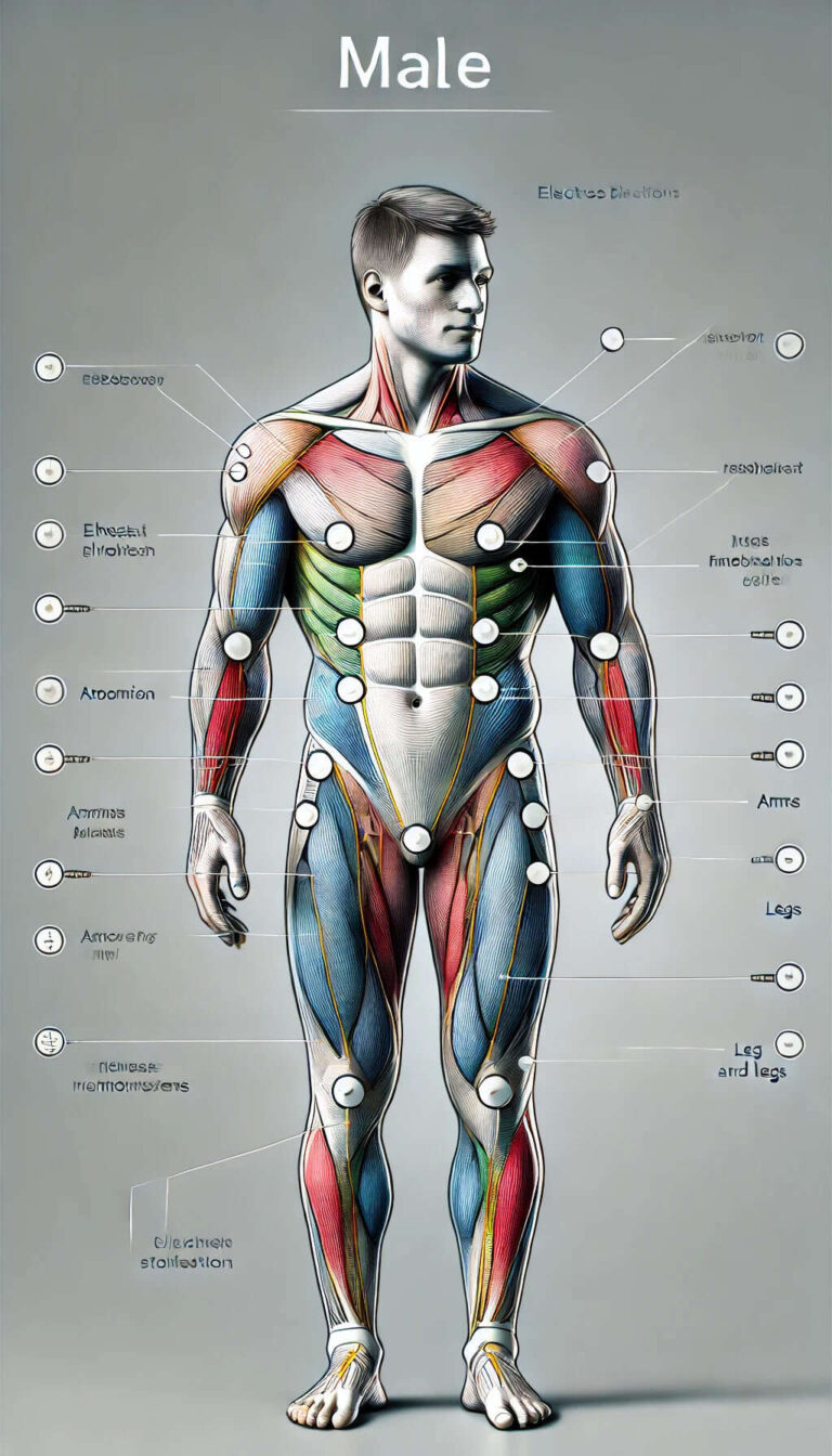 male electrode placement for electrical stimulation chart