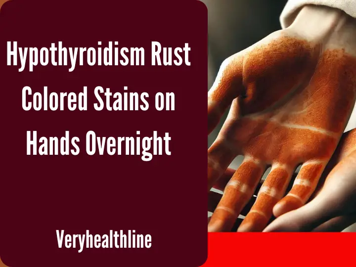 hypothyroidism rust colored stains on hands overnight